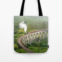Hogwart Express steam engine in the scottish highlands Tote Bag