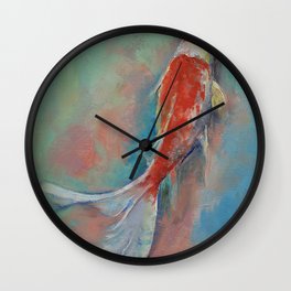 Pearl Banded Koi Wall Clock | Animal, Painting, Nature 