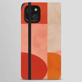 geometry shape mid century organic blush curry teal iPhone Wallet Case