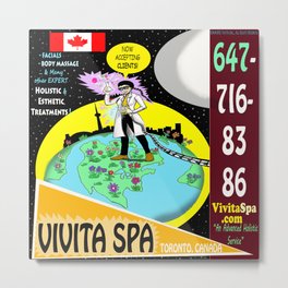 Vivita Spa, Toronto, Canada, Commercial Advert Artwork Metal Print | Pop Art, Graphic Design, Illustration, Comic 