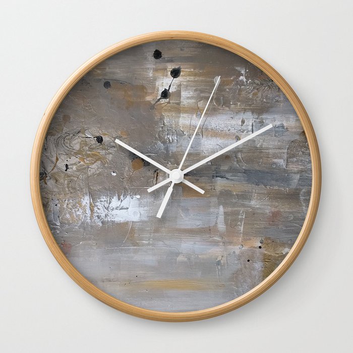 Silver And Gold Abstract Wall Clock By Melaniab Society6