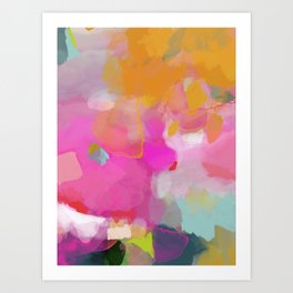 pink sun clouds abstract Art Print