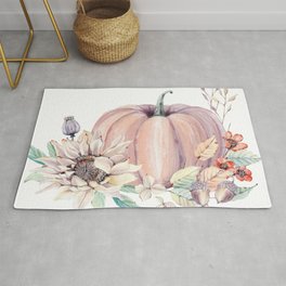 Autumn Pumpkin Rug | Pumpkin, Pattern, Nature, Sunflowers, Watercolor, Flower, Graphicdesign, Fall, Flowers, Autumn 