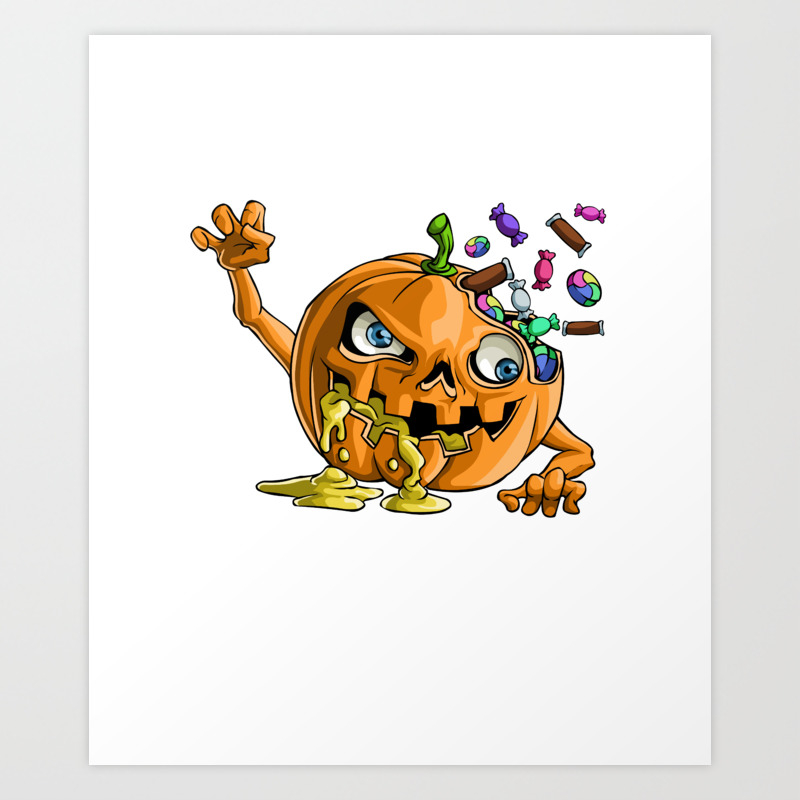 Scary Pumpkin, Current Mood Funny Halloween Horror Scary Art Print by Ocean  Front Art | Society6