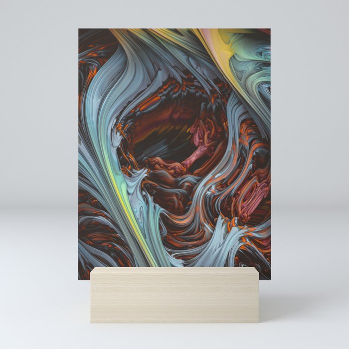 Glacial Mass Ii Wind Fire 3d Abstract Art Mini Art Print By