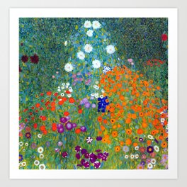 Gustav Klimt Flower Garden Art Print | Artnouveau, Botanical, Sunflowers, Gardening, Flower, Farmhouse, Farm, Natural, Garden, Flowers 