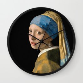 Johannes Vermeer - Girl with a Pearl Earring Wall Clock | Turban, Young, Jan, Renaissance, Flemish, Johannes, Portrait, Girl, Dutch, Head 
