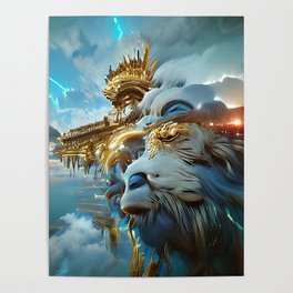 Lions Skyline Poster