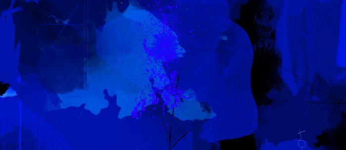 Night Blue Strokes Dark Blue And Black Abstract Painting B01yk