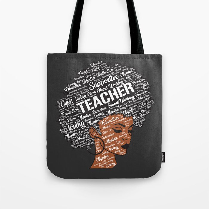 Black African American Teacher Tote Bag