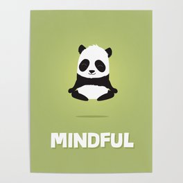 Mindful panda levitating Poster