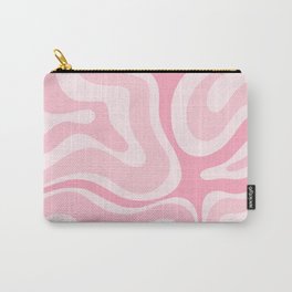 Modern Retro Liquid Swirl Abstract in Pretty Pastel Pink Carry-All Pouch | Psychedelic, Aesthetic, Pattern, Abstract, Modern, 90S, Cool, Pretty, Preppy, Trippy 