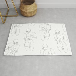 Couple Love Lines Rug | Women, Together, Drawing, Couple, Lineworks, Love, Forever, Line Drawing, Black and White, Linear 