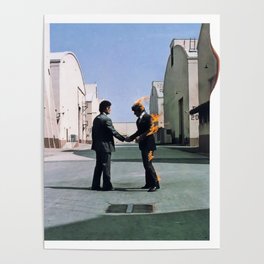 Wish You Were Here Pink Shake Hands Floyd Rock Band Poster