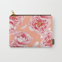 Peonies n.1 Carry-All Pouch | Watercolour, Romantic, Peonies, Cute, Pastel, Pattern, Bouquet, Summer, Love, Pink 