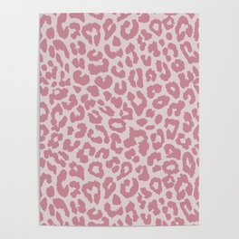 Leopard Print Dark Pink Poster