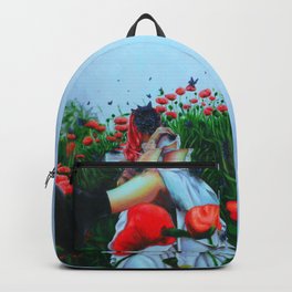 Bad thoughts Backpack | Gothic, Surrealism, Abstract, Darkfantasy, Blackbutterflies, Poppyflower, Illustration, Flower, Painting, Realism 