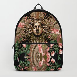 Rose Garden Gate Backpack | Collage, Romantic, Roses, Fashion, Digital, Flowers, Bold, Pattern, France, Rococo 
