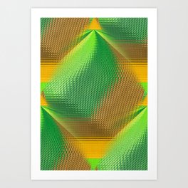 Green and Gold Abstract Art Print