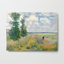 Poppy Fields near Argenteuil by Claude Monet Metal Print | Oil, Impressionist, Impressionism, Poppy, Poppies, Landscape, Claudemonet, Nature, Oiloncanvas, Monet 