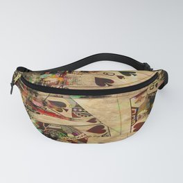 Abstract Vintage Playing cards  Digital Art Fanny Pack