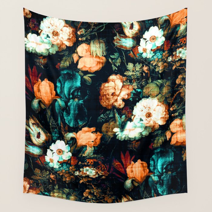 Vintage Floral Wall Tapestry by burcukorkmazyurek Society6