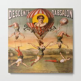 Vintage poster - Descente D'absalon Metal Print | Advertising, Francaise, Retro, Acrobats, French, Colorful, Balloon, European, Advertisement, Circus 