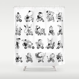 Animals Bicylcle Club Shower Curtain
