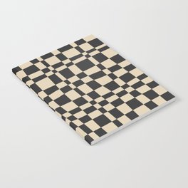 Checkered pattern (soft black) Notebook | Trippy, Vintage, Trendy, Dark, Abstract, Soft, Black, Aimio, Retro, Graphicdesign 