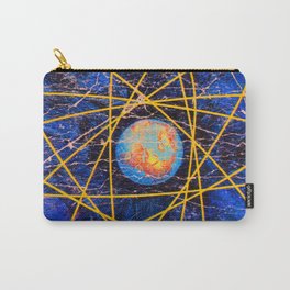 Earth Power Carry-All Pouch | Paintedpaper, Atombomb, Graphicdesign, Orange, Ink, Pink, Aton, Atomic, Yellowstrings, Red 