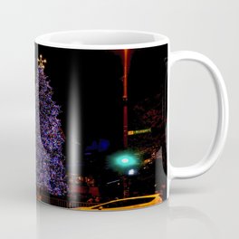 Even Streetlights Blink a Bright Red and Green (Chicago Christmas/Holiday Collection) Coffee Mug | Landscape, Architecture, Photo, Digital 