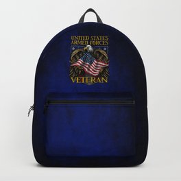 United States Armed Forces Veteran Shield with Eagle and Flag Backpack | Veterans, Baldeagle, Usa, Military, Vet, America, Dod, Armedforces, Usveteran, Unitedstates 