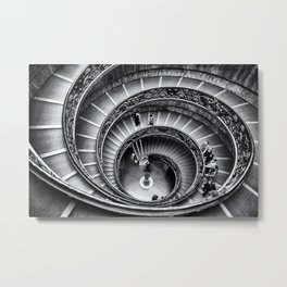 Sublime Spiral Staircase, Vatican, Rome, Italy black and white photograph Metal Print | Geometry, Dome, Architecture, Marble, Renaissance, Michelangelo, Gothic, Europe, Photographs, Spiral 
