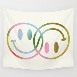 Synergy Wall Tapestry | Happy, Smiley, Smiley Face, Gemini, Cute, Symbol, Minimalism, Synergy, Graphicdesign, Smile 