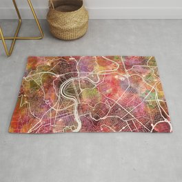 Rome Rug | Green, Colorful, Yellow, Rome, Of, Painting, Design, Plan, Watercolor, Pink 