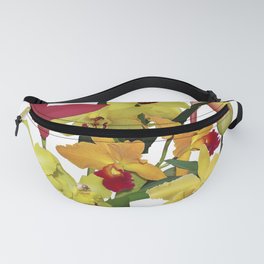 Orchids - Hot Colors! On white Fanny Pack