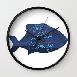 Just Keep Swimming Wall Clock