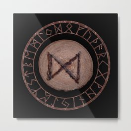 Dagaz - Elder Futhark rune Metal Print | Black, Icelandicdark, Futhark, Vegvisir, Vikings, Graphicdesign, Runic, Goth, Gothic, Asatru 
