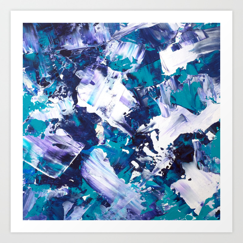 Be The Change Modern Blue Teal Green Purple White Abstract