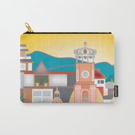 Puerto Vallarta, Mexico - Skyline Illustration by Loose Petals Carry-All Pouch | Print, Mexico, Puertovallarta, Vectorart, Poster, Graphicdesign 