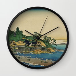 Enoshima in Sagami Province Katsushika Hokusai (Japanese, 1760-1849) Wall Clock | Traditionaljapanese, Japan, Hokusai, Mountain, Drawing, Vintage, Fuji, Japanese, Japanesecharacters, Asian 