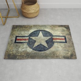 Stylized US Air force Roundel Rug | Retro, Textured, Roundel, Usaf, Airforce, Painting, Star, Marines, Grungy 