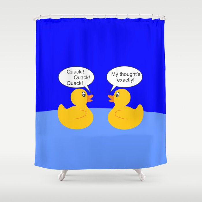 Talking Rubber Ducks Shower Curtain