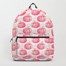 Hello Pumpkin, Cute Watercolor in Pink Backpack | Gold, Girl, Thanksgiving, Golden, Blush, Lettering, Pattern, Cute, Autumn, Hello 