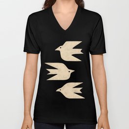 Doves In Flight V Neck T Shirt | Abstract, Pattern, Curated, Birds, Graphic, Peace, Digital, Boho, Modern, Graphicdesign 