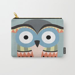 tribal owl Carry-All Pouch | Pattern, Graphicdesign, Other, Vector, Orangebluepatternowl, Childrensroomowl, Owlcartoon, Tribalowl, Kidsdecorowl, Geometricpatternedowl 