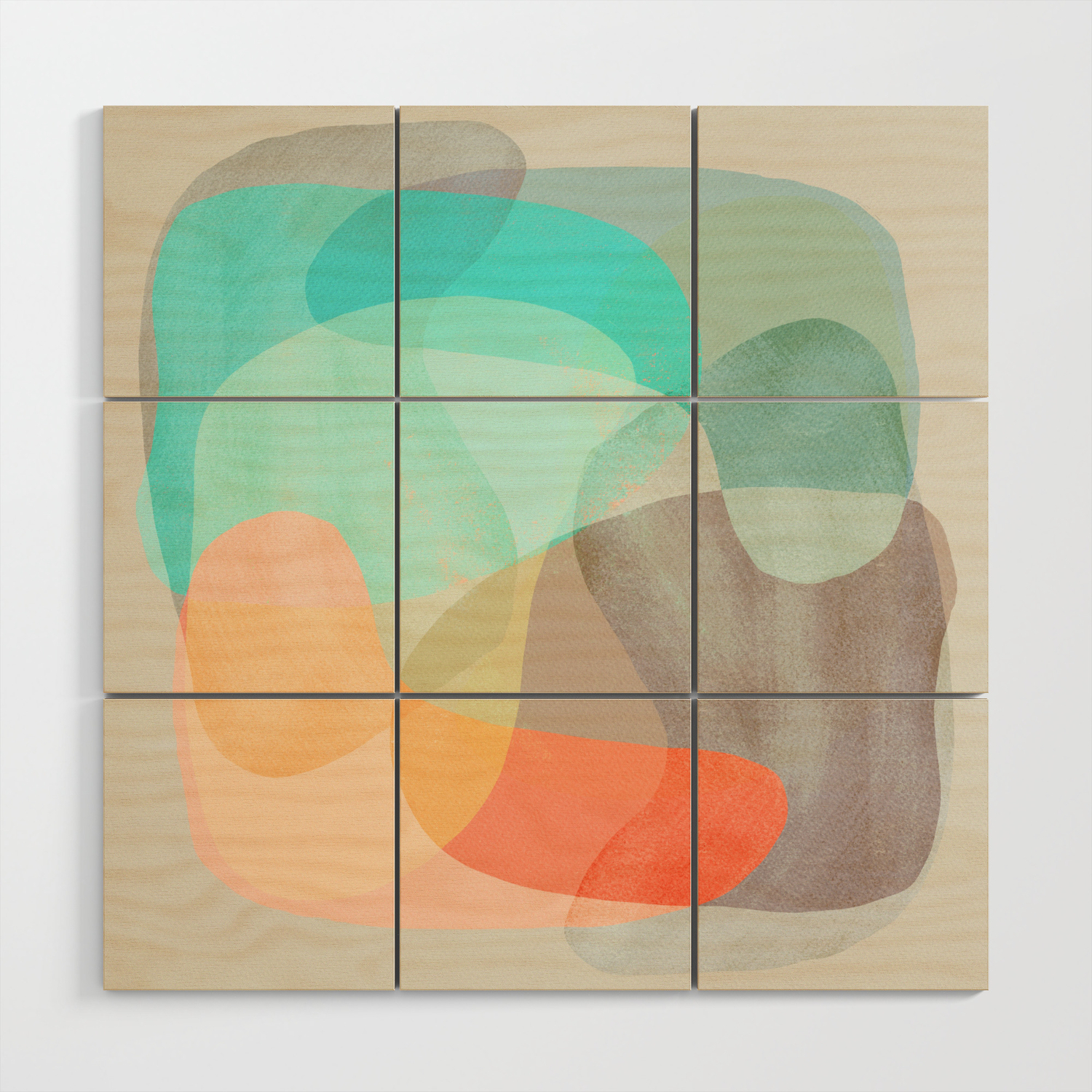 Shapes And Layers No 29 Blue Orange Gray Abstract Painting