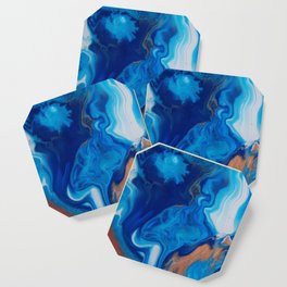 Fluid Nature - Blue Smoke - ABstract Acylic Pour Art Coaster