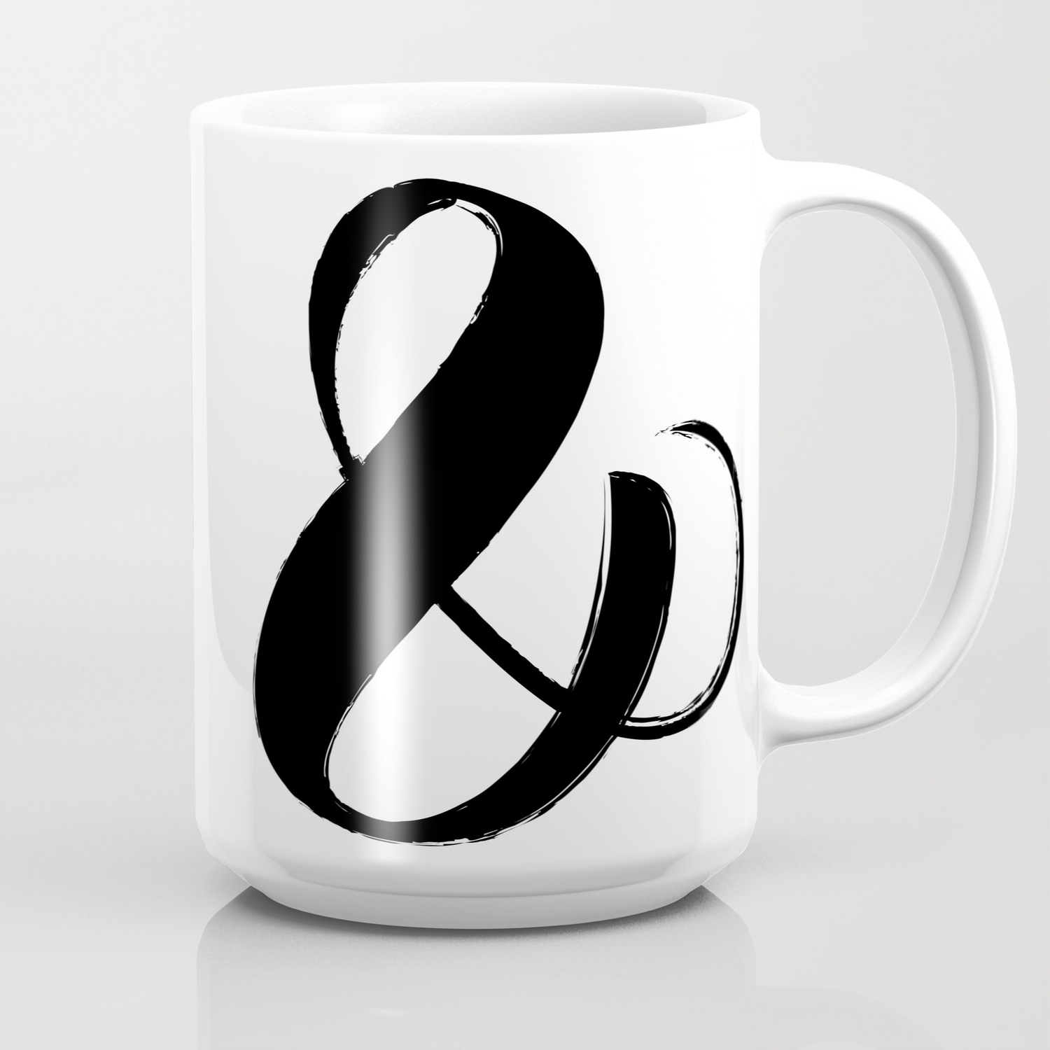 Abstract Ampersand Sign Black Brush Stroke Art Coffee Mug By