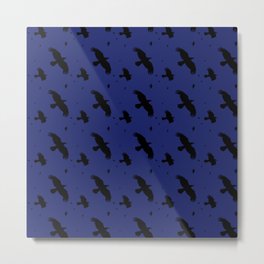 Crows or Ravens In Flight Minimalist Silhouette Metal Print | Nature, Wildlife, Bird, Crow, Halloween, Birder, Birdlovers, Gothic, Birds, Graphicdesign 